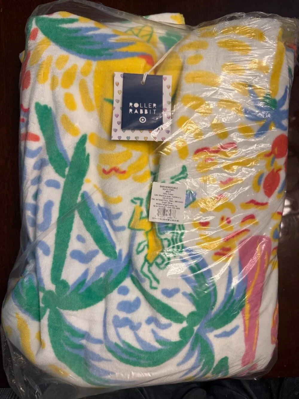 Roller Rabbit x Target Vacation Reversible 2-Person Beach Towel Yellow/Green